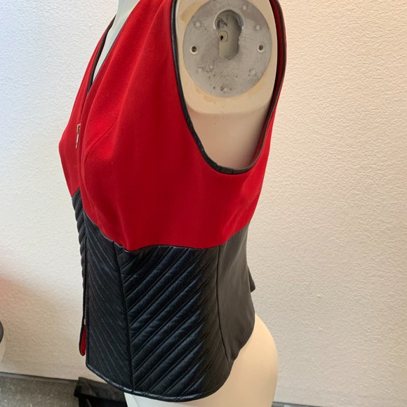 Alberto Makali Red and Black Quilted Vest - Picture 5 of 15